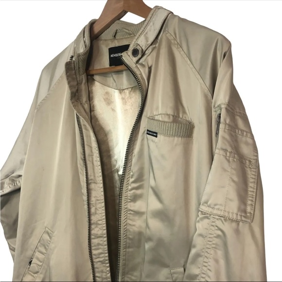 MEMBERS ONLY Iconic Classic Racer Khaki Sz L Satin Bomber Jacket 3/4 Sleeve - Picture 3 of 9